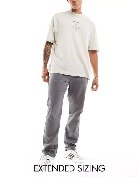 ASOS DESIGN straight chino in grey