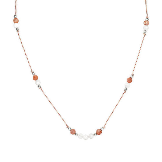 Sun and Moonstone Cord Necklace HE26K3S-LP