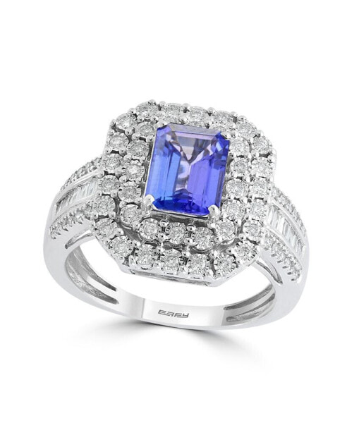 EFFY® Sapphire (1-1/2 ct. t.w) and Diamond (1/2 ct. t.w) Ring in 14K White Gold (Also Available In Tanzanite)
