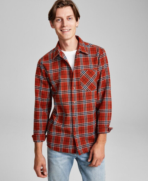 Men's Plaid Button-Down Flannel Shirt, Created for Macy's