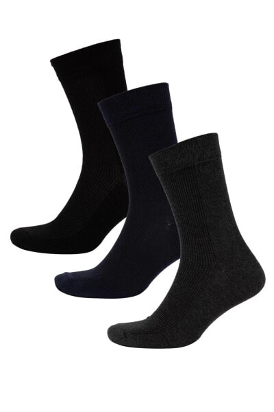 Erkek 3'lü Pamuklu Uzun Çorap C0171axns