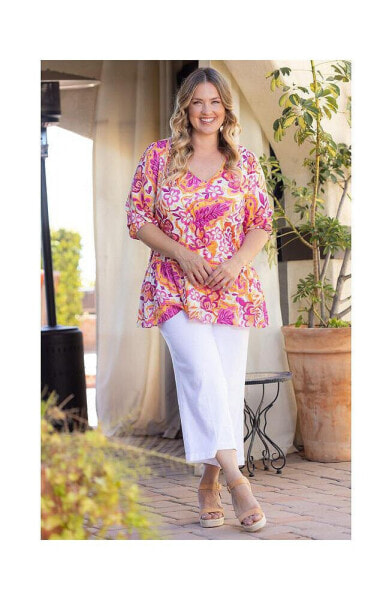 Women's Plus Size Oasis V-Neck Tunic Top