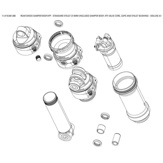 ROCKSHOX Rear Shock Damper Body/IFP Sidluxe Standard Eyelet