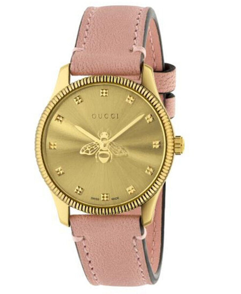 Women's Swiss G-Timeless Slim Light Pink Leather Strap Watch 29mm