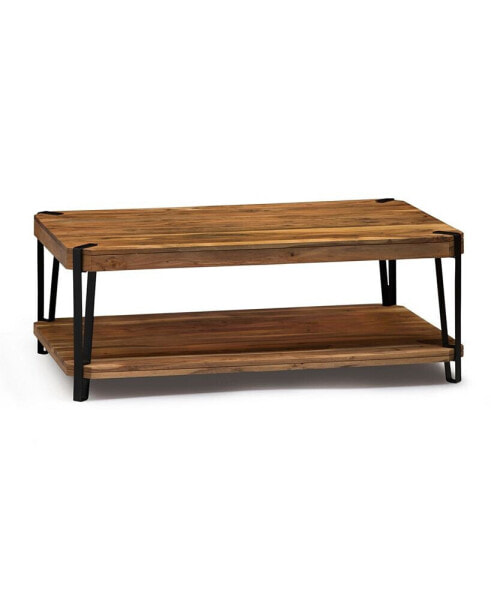 Ryegate Natural Live Edge Solid Wood with Metal Coffee Table