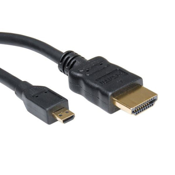 VALUE HDMI High Speed Cable + Ethernet - A - D - M/M 2 m - 2 m - HDMI Type A (Standard) - HDMI Type D (Micro) - Black