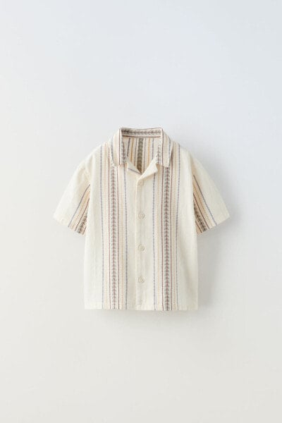 Хлопковая рубашка с вышивкой ZARA