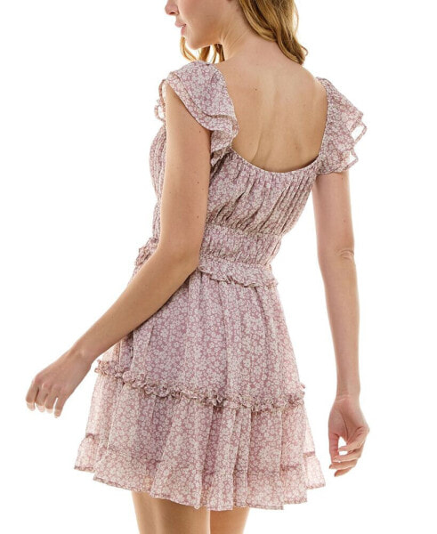 Платье Fit & Flare Trixxi в полоску с V-образным вырезом и оборками