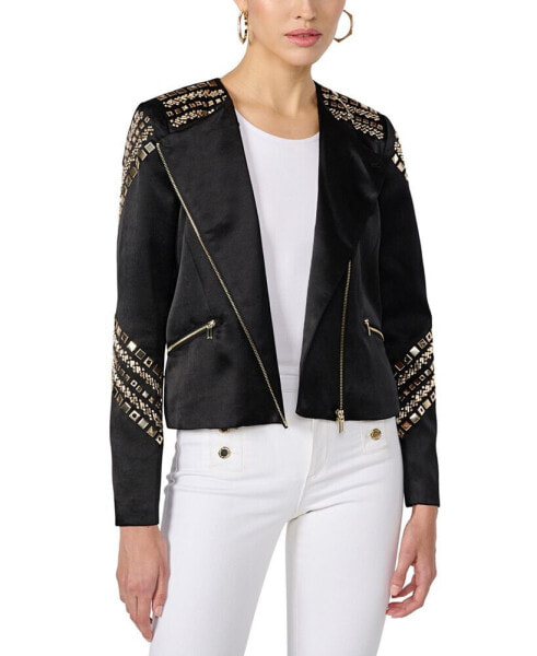 Women's Studded Zipper Jacket