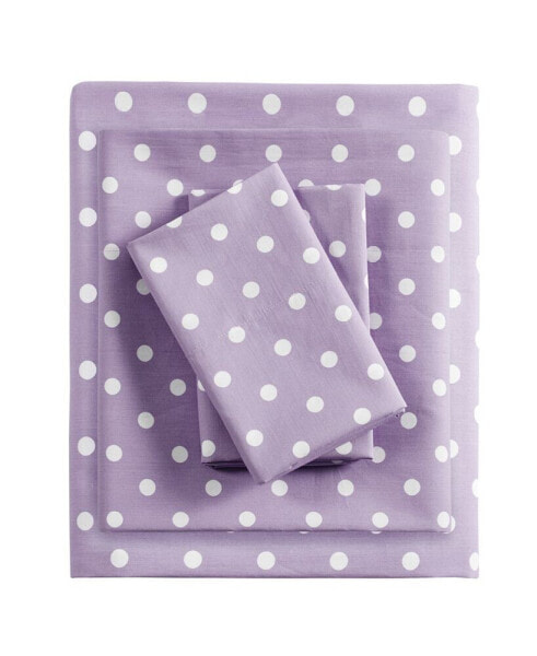 Polka Dot Cotton 3-Pc. Sheet Set, Twin