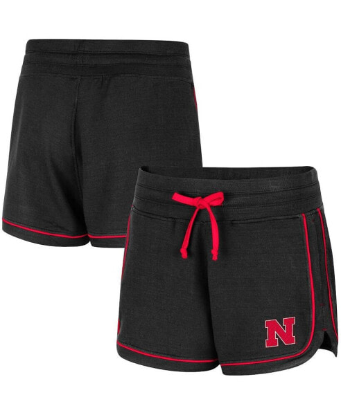 Women's Black Nebraska Huskers Lil Sebastian Tri-Blend Shorts