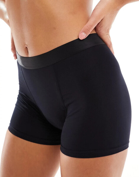 Female Engineering Highwaist cotton high absorbancy period boxer in black