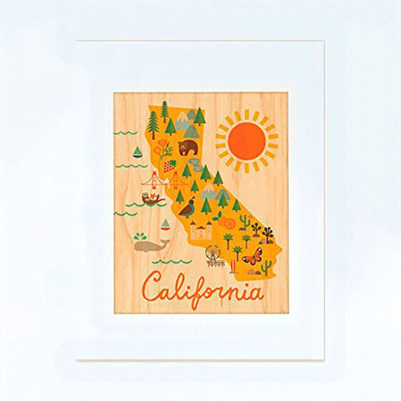 Картина на дереве Petit Collage Карта Калифорнии