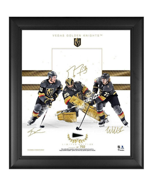 Vegas Golden Knights Framed 15" x 17" Franchise Foundations Collage with a Piece of Game Used Puck - Limited Edition of 702