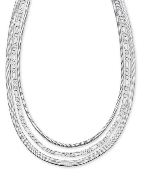 On 34th three-Row Chain Necklace, 19" + 2" extender, Created for Macy's