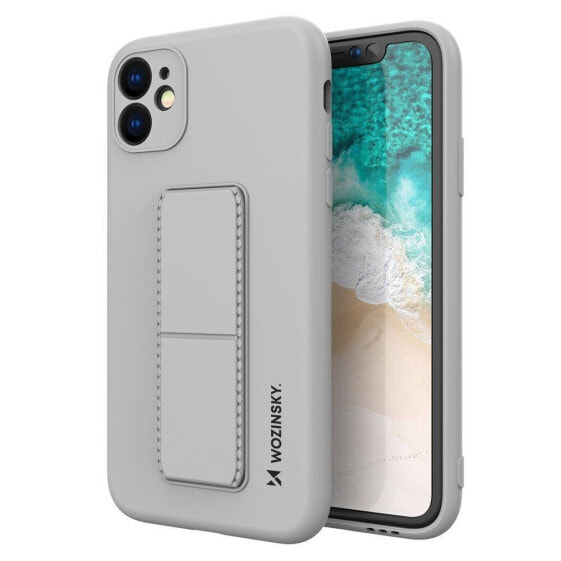 Чехол Wozinsky Kickstand Case для iPhone 12 Pro Max силиконовый серый с подставкой