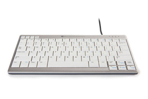 Bakker UltraBoard 950 - Mini - Wired - USB - QWERTY - Silver - White