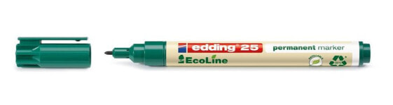 EDDING 25 EcoLine - Green - Bullet tip - Polypropylene (PP) - Medium - 1 mm - Cardboard - Glass - Leather - Metal - Paper - Plastic - Wood
