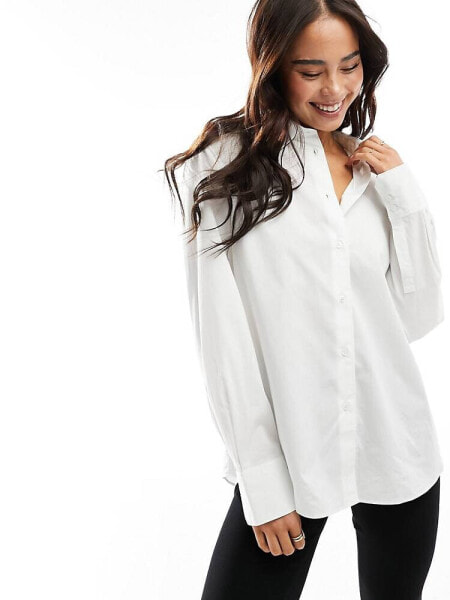 Mango oversized shirt in white