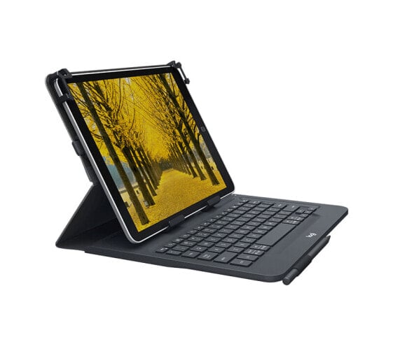 Logitech Universal Folio with integrated keyboard for 9-10" tablets - QWERTZ - German - Any brand - iPad Air 2 iPad Air iPad 2 iPad 3 iPad 4 Samsung Galaxy Tab ® A-9.7 in Galaxy Samsung Tab S... - Black - 25.4 cm (10")