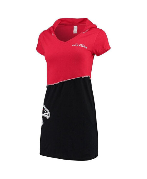 Women's Red, Black Atlanta Falcons Hooded Mini Dress