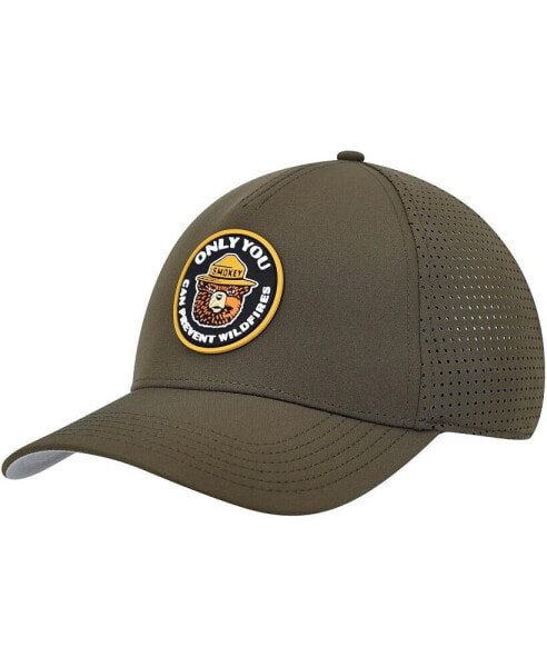 Men's Olive Smokey the Bear Super Tech Valin Trucker Snapback Hat