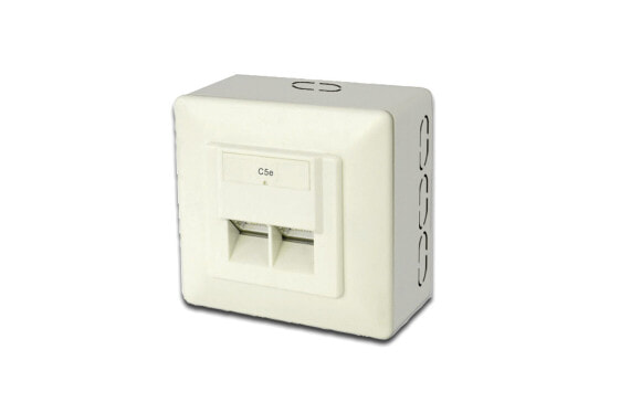 DIGITUS CAT 5e, Class D, wall outlet, shielded, surface mount