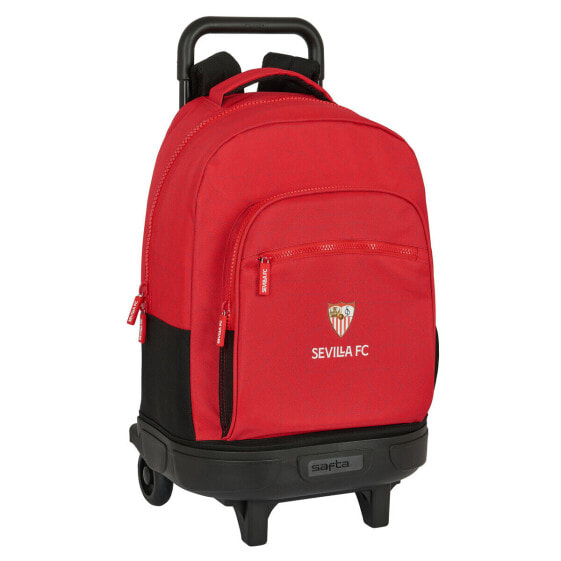 Детский рюкзак с колесиками Sevilla Fútbol Club Чёрный Красныйаемый 33 X 45 X 22 см