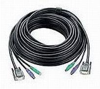 ATEN PS/2 KVM Cable, 10m, 10 m, Black, Male/Female, 4x 6 pin mini-DIN Male 1x 15 pin HDB Male 1x 15 pin HDB Female