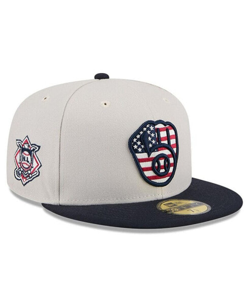 Men's Black Milwaukee Brewers 2024 Fourth of July 59FIFTY Fitted Hat