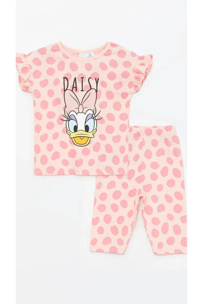 Костюм для малышей LC WAIKIKI Пижама с короткими рукавами и воротником Bisiklet Yaka Kısa Kollu Daisy Duck 2 шт.