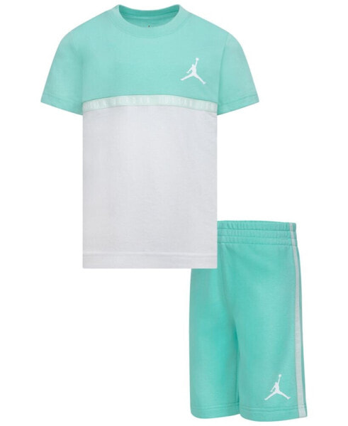 Little Boys Jumpman Blocked Taping Tee and Shorts Set