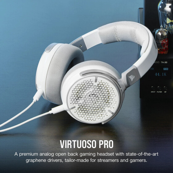Corsair VIRTUOSO PRO, Kabelgebunden, Gaming, 20 - 40000 Hz, 1,23 kg, Kopfhörer, Weiß