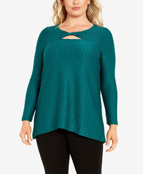 Plus Size Tia Twist Long Sleeve Top