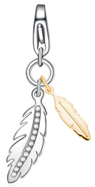 Amazing bicolor feather pendant Happy SHA276