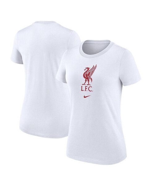 Women's White Liverpool Crest T-shirt