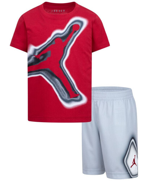 Little Boys Air Heat Map Graphic T-Shirt & Mesh Shorts, 2 Piece Set