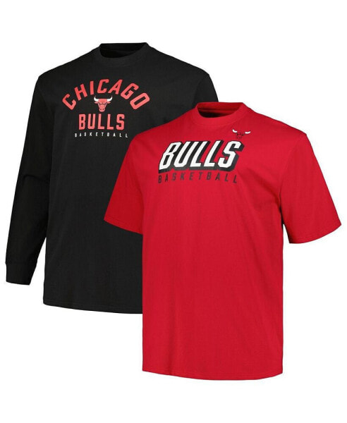 Футболки и майки Fanatics мужские Красные и Черные Chicago Bulls Комплект Футболки с короткими и длинными рукавами Big and Tall