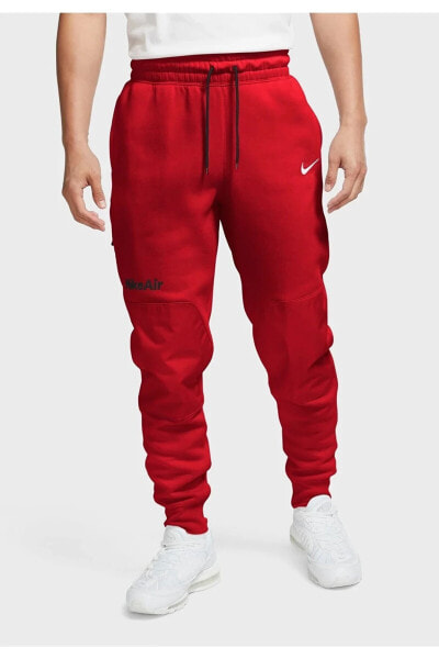 Sportswear Red Fleece Joggers Pants Mens