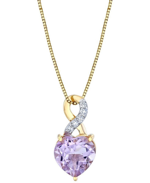 Pink Amethyst (1-3/4 ct. t.w.) & Diamond Accent Infinity Heart 18" Pendant Necklace in 10k Gold