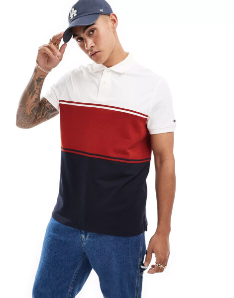 Tommy Hilfiger colourblock polo shirt in multi