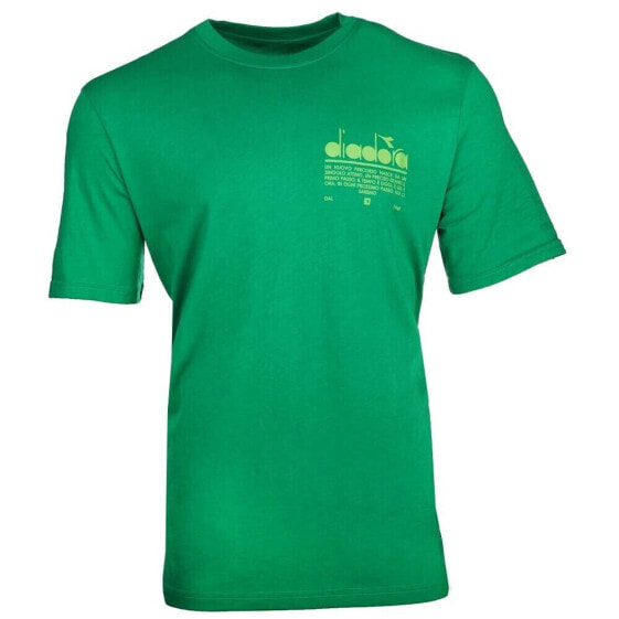 Diadora Manifesto Logo Crew Neck Short Sleeve T-Shirt Mens Green Casual Tops 178