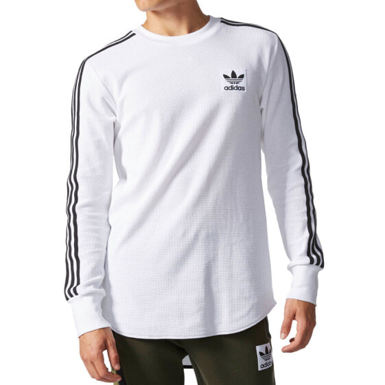 Adidas Originals Brand Waffle Men's LongsleeveThermal Shirt White-Black ay9291