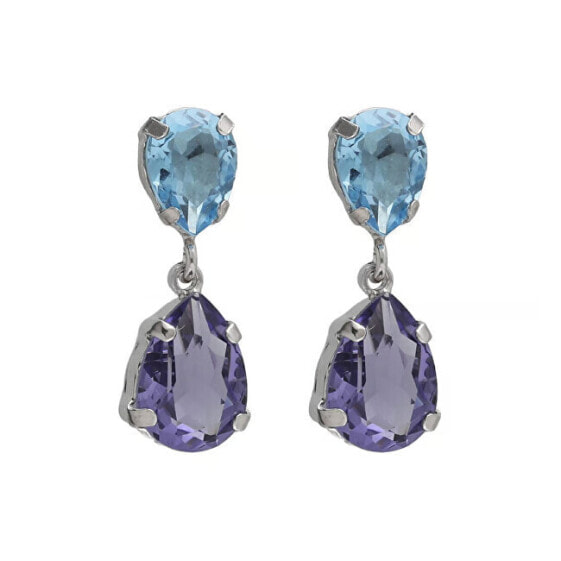 Decent Dangle Earrings with Blue Crystals Glory A4905-12HT