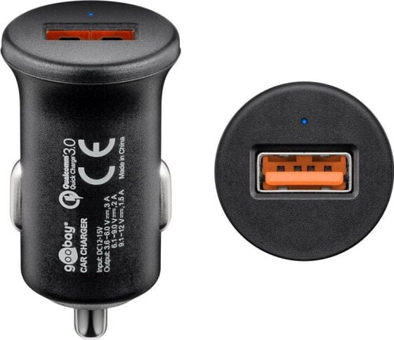 Goobay 18 W - Vehicle charging adapter - Quick Charge 3.0 - black - Auto - Cigar lighter - 12 V - Black