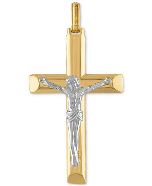Esquire Men's Jewelry two-Tone Crucifix Pendant in Sterling Silver & 14k Gold-Plate, Created for Macy's