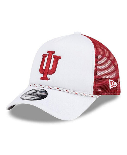 Men's White/Crimson Indiana Hoosiers Court Sport Foam A-Frame 9FORTY Adjustable Trucker Hat