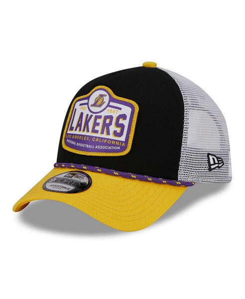 Men's Black, Gold Los Angeles Lakers 2024 NBA All-Star Game A-Frame 9FORTY Trucker Hat