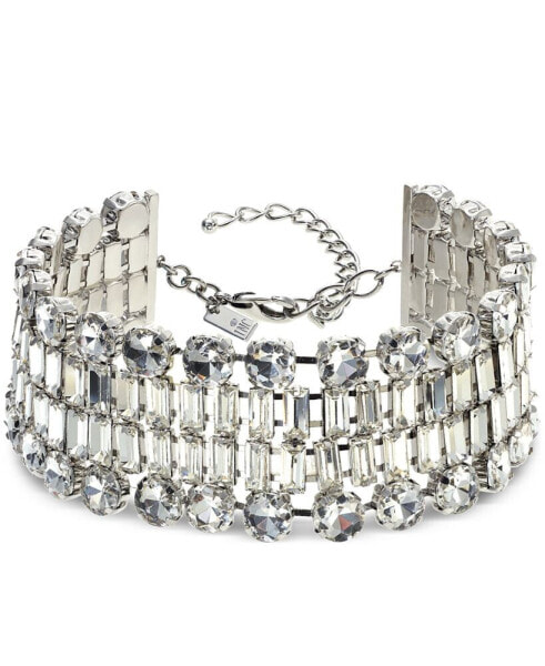 I.N.C. International Concepts mixed Cut Crystal Multi-Row Choker Necklace, 11" + 5" extender, Created for Macy's