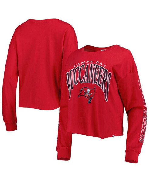 Women's Red Tampa Bay Buccaneers Skyler Parkway Cropped Long Sleeve T-shirt